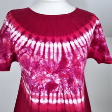 Load image into Gallery viewer, Vintage Tie-Dye Top Tunic Handmade Burgundy A Line Festival Boho Hippie 8 10
