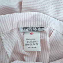 Load image into Gallery viewer, Vintage Mom Trousers House of Fraser Seersucker Striped Pink Tapered 10 12 14
