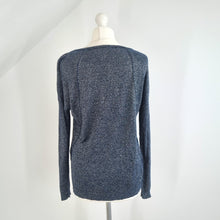 Load image into Gallery viewer, Whistles Lurex Top Blue Lightweight Jumper Blouse Metallic Sparkly Navy Medium
