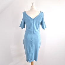 Load image into Gallery viewer, Boden Dress Cocktail Shift Emma Blue Ponte New Wedding Guest Stretch Lined 12
