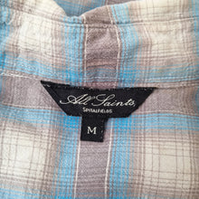 Load image into Gallery viewer, All Saints Men&#39;s Shirt Checked Plaid Y2K Military Army Blue Grey Casual Medium
