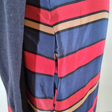 Load image into Gallery viewer, Maje Silk Dress Striped Knit Wool Blend Pockets Shift Tunic Navy Red Heloise 10
