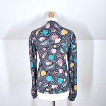 Load image into Gallery viewer, Fornarina Blouse Ruched 80s Floral Rose Bow Tie Leopard Print Shirt Maximalist M
