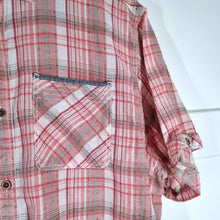 Load image into Gallery viewer, Mantaray Men&#39;s Shirt Checked Plaid Red Short Sleeves Textured Cotton Blend XL
