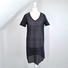 Load image into Gallery viewer, The White Company Dress Broderie Anglaise Black Tunic Sheer Beach Coverup 8
